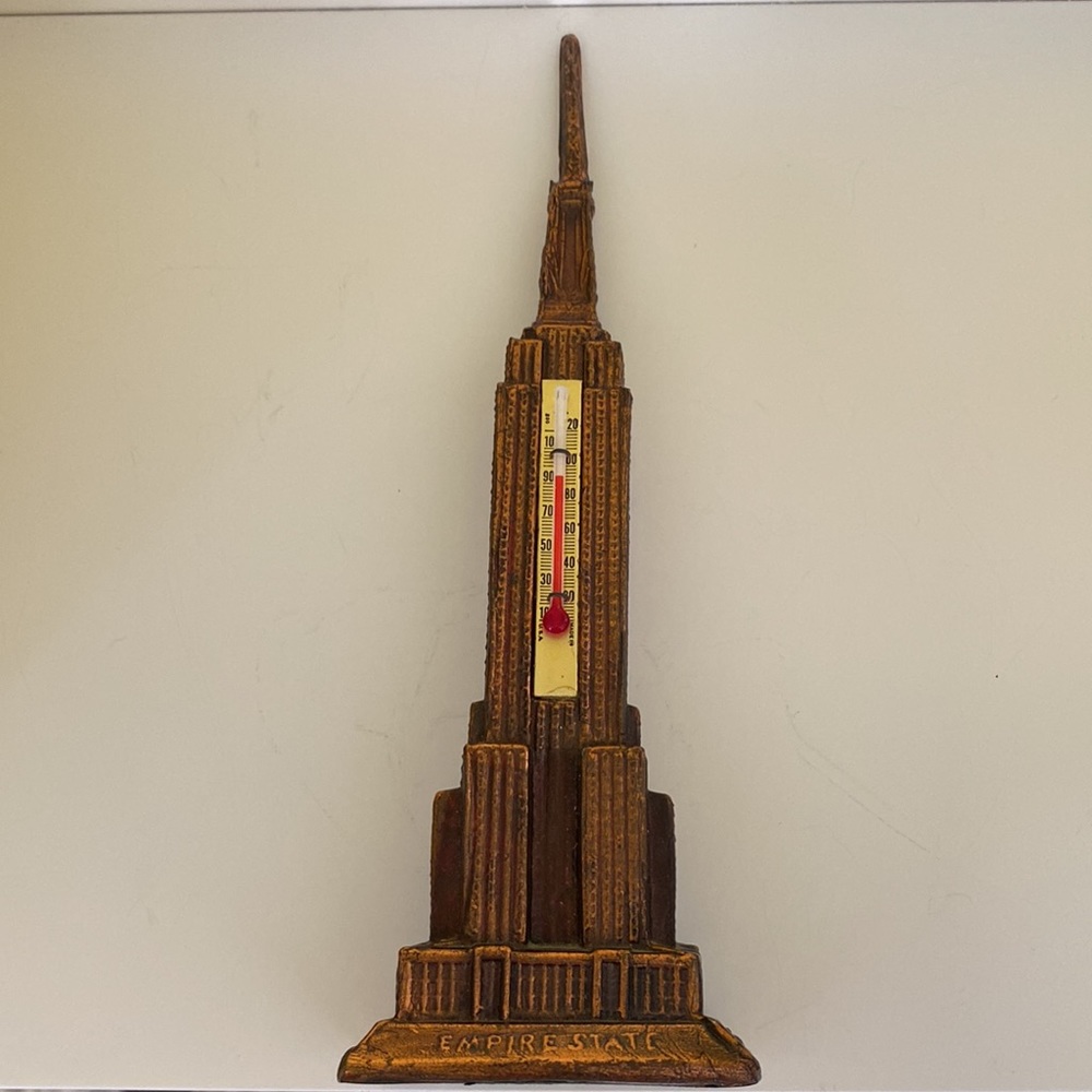 Vintage Empire State building replica w thermometer New York City Icon Souvenir